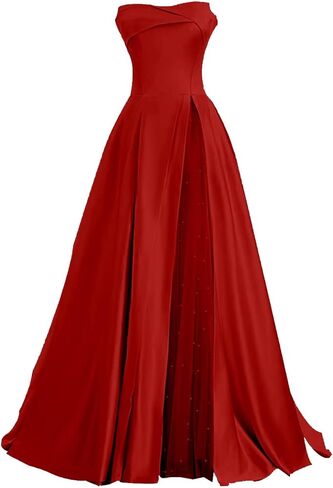 Zswwyibo brandless blit ball obrods pearl satin ball ball dresses party virts in Kuwait
