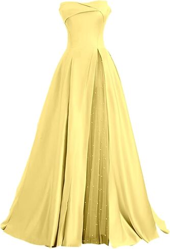 Zswwyibo brandless blit ball obrods pearl satin ball ball dresses party virts in Kuwait