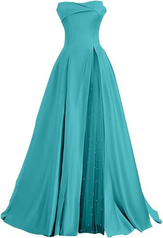 Zswwyibo brandless blit ball obrods pearl satin ball ball dresses party virts in Kuwait