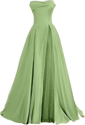 Zswwyibo brandless blit ball obrods pearl satin ball ball dresses party virts in Kuwait