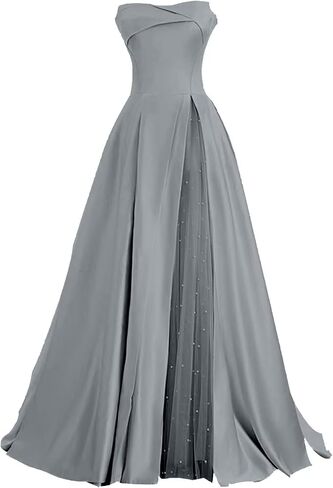 Zswwyibo brandless blit ball obrods pearl satin ball ball dresses party virts in Kuwait