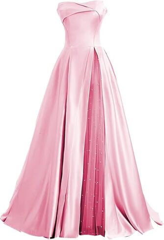 Zswwyibo brandless blit ball obrods pearl satin ball ball dresses party virts in Kuwait