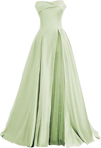 Zswwyibo brandless blit ball obrods pearl satin ball ball dresses party virts in Kuwait