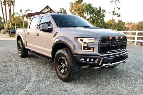 iJDMTOY 75-123-Smoked-Amber 3pc Dark Smoked Lens Amber Full Front Grille Driving Light Kit for 2010-14 & 2017-up Ford Raptor (Powered by 36 Pieces of SMD LED Diodes) in Saudi Arabia