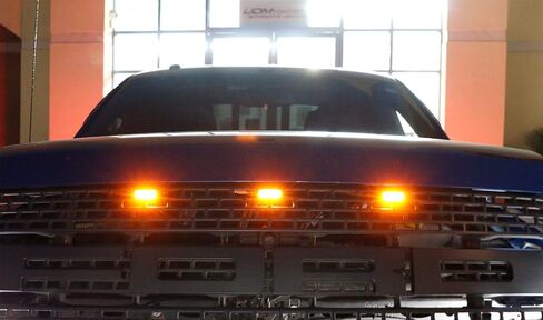 iJDMTOY 75-123-Smoked-Amber 3pc Dark Smoked Lens Amber Full Front Grille Driving Light Kit for 2010-14 & 2017-up Ford Raptor (Powered by 36 Pieces of SMD LED Diodes) in Saudi Arabia