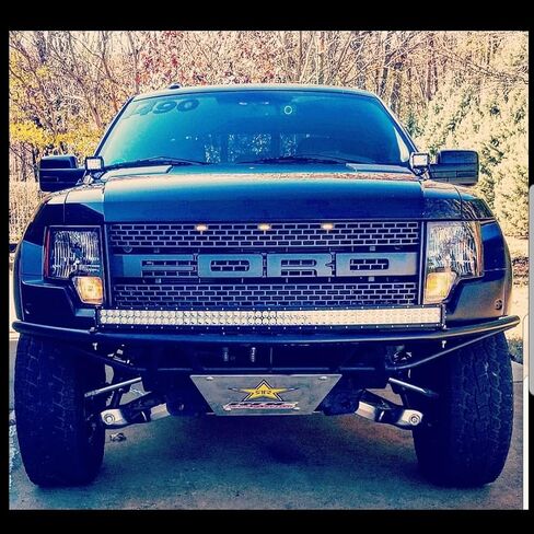 iJDMTOY 75-123-Smoked-Amber 3pc Dark Smoked Lens Amber Full Front Grille Driving Light Kit for 2010-14 & 2017-up Ford Raptor (Powered by 36 Pieces of SMD LED Diodes) in Saudi Arabia