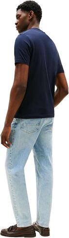 Tommy Hilfiger Men Men Short Sleeve Cotton Cotton Thirts مع شعار مكدس مطرز in Kuwait
