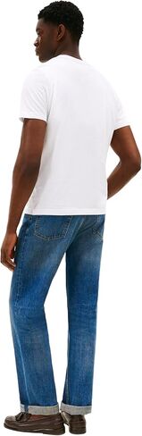 Tommy Hilfiger Men Men Short Sleeve Cotton Cotton Thirts مع شعار مكدس مطرز in Kuwait