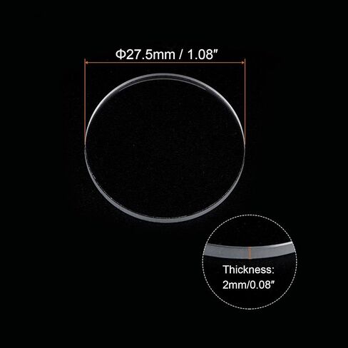 HARFINGTON 2pcs Watch Clear Crystal Lens Glass 29mm Dia. 3mm Thick Round Flat Mineral High Transmittance Watch Glass Replacement Part for Watchmaker Repair in Saudi Arabia