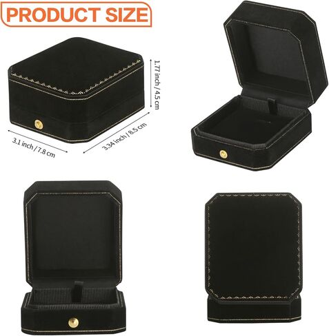 Velvet Necklace Pendant Gift Box, Premium Jewellry Storage Display Holder Case for Wedding Engagement Birthday Anniversary Ceremony for Women Girl (Black) in Kuwait