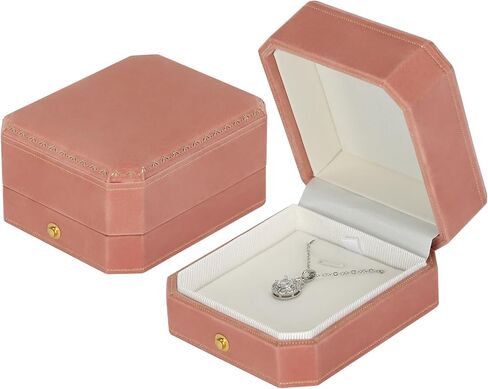 Velvet Necklace Pendant Gift Box, Premium Jewellry Storage Display Holder Case for Wedding Engagement Birthday Anniversary Ceremony for Women Girl (Black) in Saudi Arabia