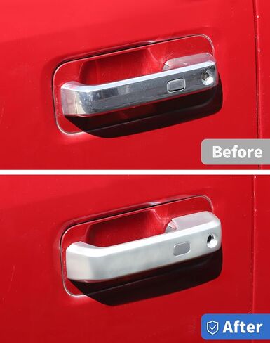 6pcs Gloss Black Exterior Door Handle Covers Decor Trim with Smart Key Cutout Compatible with Ford F150 4DR 2015-2020 Accessories Car Outside Door Handle Protection Shell in Saudi Arabia