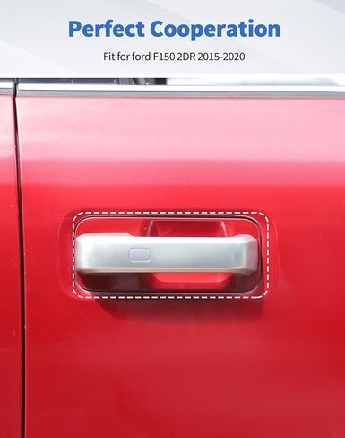 6pcs Gloss Black Exterior Door Handle Covers Decor Trim with Smart Key Cutout Compatible with Ford F150 4DR 2015-2020 Accessories Car Outside Door Handle Protection Shell in Saudi Arabia