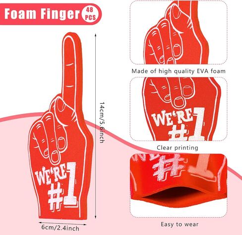 Sosation 48 Pitch Mini Foam Fingers 5.6 بوصة تشجيع يدوية للرياح الرياضية الروح الروحية الرغوة للأصابع للأحداث الرياضية لألعاب ألواح الحفلات (الأزرق ، نحن #1) in Kuwait