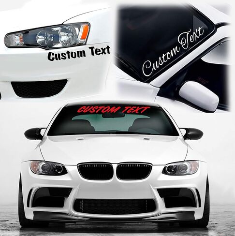 Graphicpals Custom Text Sticker Windshield Decal Window Car Truck & Boat Personalized Decal Vinyl Sticker 6 inch to 40 inch 8 Year high Performance cast Vinyl 3M Die Cut Vinyl JDM in Saudi Arabia
