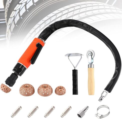 Air Tire Repair Polish Patch Tools Tire Repair Set Include 2500rpm Low Speed Air Tire Buffer Tire Inner Liner Scrapper Patch Roller 3pcs Tungsten Steel Buffing Wheel 42mm 55mm in Saudi Arabia