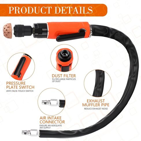 Air Tire Repair Polish Patch Tools Tire Repair Set Include 2500rpm Low Speed Air Tire Buffer Tire Inner Liner Scrapper Patch Roller 3pcs Tungsten Steel Buffing Wheel 42mm 55mm in Saudi Arabia