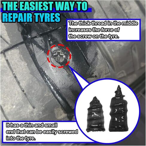 Tire Repair Nails, Car Rubber Fast Puncture Repair Screw Tires Plug Kit, Self-Service Spiral Vacuum Tire Mending Nail Tools Fit Vehicle, Truck, Motorcycle for Repairing Tires (40PCS) in Saudi Arabia