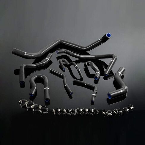 PIT66 Silicone Radiator Hose Kit,Compatible with 1992-2000 Honda Civic 1.6l Sohc D15 D16 Eg/Ek Black with Clamps in Saudi Arabia