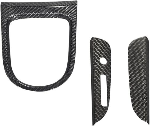 3pcs Real Carbon Fiber Interior Car Gear Shift Box Panel Cover Trim Frame Kit for Ford Mustang 2015-2020 Accessories in Saudi Arabia