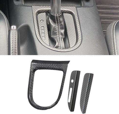 3pcs Real Carbon Fiber Interior Car Gear Shift Box Panel Cover Trim Frame Kit for Ford Mustang 2015-2020 Accessories in Saudi Arabia