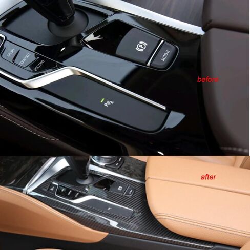 LHD Real Carbon Carbon Car Gear Center Cover Cover Cover Trim for BMW 5 Series G30 2018-2022 in Saudi Arabia