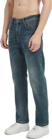 بنطلون جينز رفيع للرجال للرجال أزياء السراويل الدنيم in Kuwait