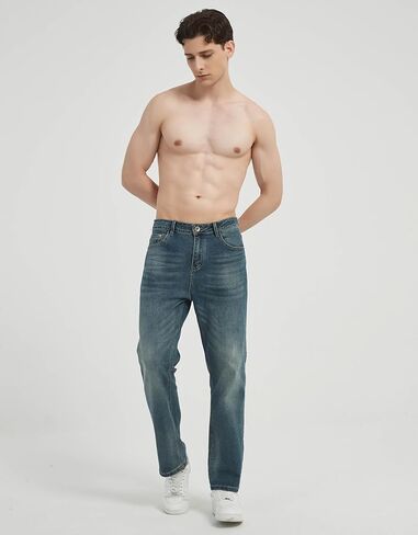 بنطلون جينز رفيع للرجال للرجال أزياء السراويل الدنيم in Kuwait