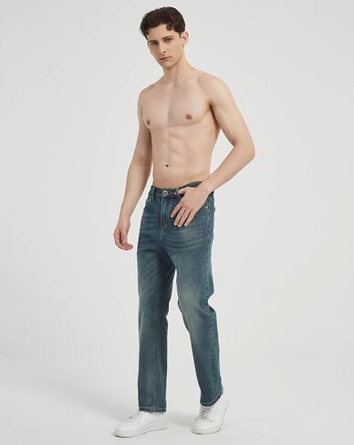 بنطلون جينز رفيع للرجال للرجال أزياء السراويل الدنيم in Kuwait