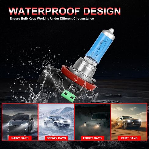 Fit for 2018 2019 2021 Toyota CHR High Performance Halogen Headlight Bulbs,9012 High Low Beam Replacement Bulbs Kit,100W,IP68,Plug and Play,5500K White Light 2 Pack in Saudi Arabia