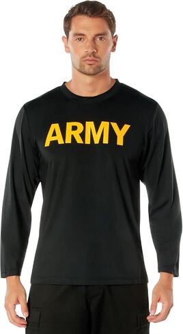 Rothco Army Performance Physical Training PT Long Sleeve Shirt, Black - S in Saudi Arabia