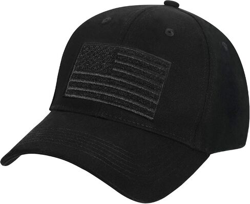 Rothco Hook & Loop United States Low Profile Cap ، Black in Saudi Arabia
