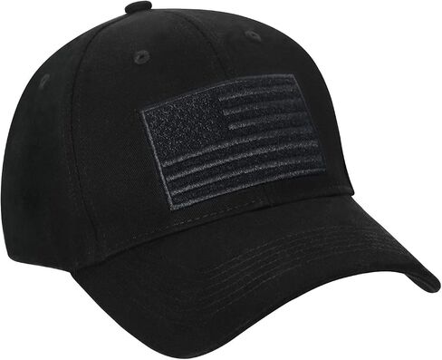 Rothco Hook & Loop United States Low Profile Cap ، Black in Saudi Arabia