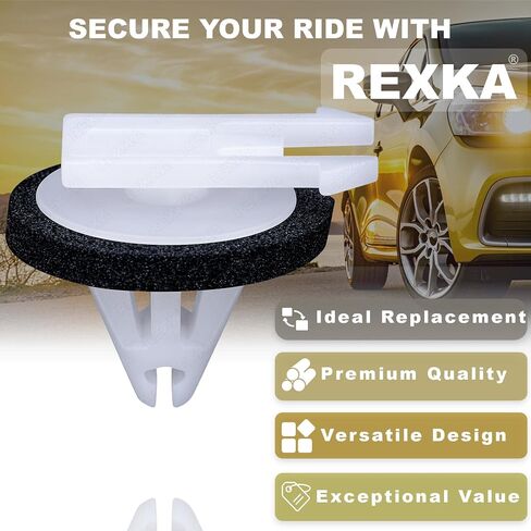 Rexka 50pcs Body Side Moulding Clips - Auto Trim Panel Remover - Black Steel Clips - 8mm x 18mm, 15mm, 13mm - Fits GM 11611375 Cadillac, Chevrolet & GMC - Automotive Repair in Saudi Arabia