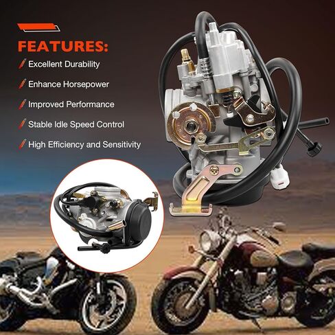 Yamaha Road Star Carburetor Compatible with 1999-2003 XV1600 & 2002-2014 XV1700 | Replace OEM Number 4WM-14101-03-00,4WM-14101-13-00(Includes Extra Jets&Intake Manifold,Spark Plug) in Saudi Arabia