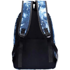 Kids Backpack Shark Bookbags Boys Schoolbag Laptop Backpack With USB Lightweight Water Resistant White lightning in Saudi Arabia