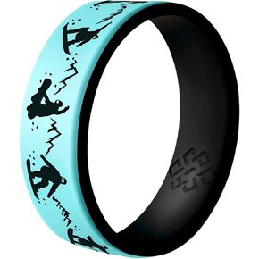 Knot Theory Christmas Snow Sport Silicone Ring for Men Women - Breathable Comfort Fit 6mm Bandwidth in Kuwait