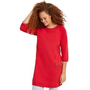 ellos Plus Size French Terry Zip Pocket Tunic in Kuwait