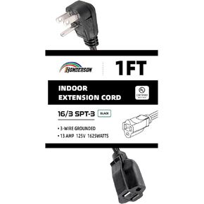 سلك تمديد مسطح، مدرج في قائمة UL، سلك تمديد داخلي 16 قياس 12 قدم سلك تمديد مسطح أبيض، 16/3 SPT-3 13A 3 سلك تمديد طاقة مؤرض للمنزل والمكتب in Kuwait