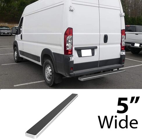 HD Ridez Rear Step Bar 5" Silver Compatible with Ram Promaster 2014-2025 Full Size Van (Nerf Bar Side Steps Side Bars) in Saudi Arabia