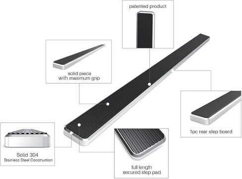HD Ridez Rear Step Bar 5" Silver Compatible with Ram Promaster 2014-2025 Full Size Van (Nerf Bar Side Steps Side Bars) in Saudi Arabia