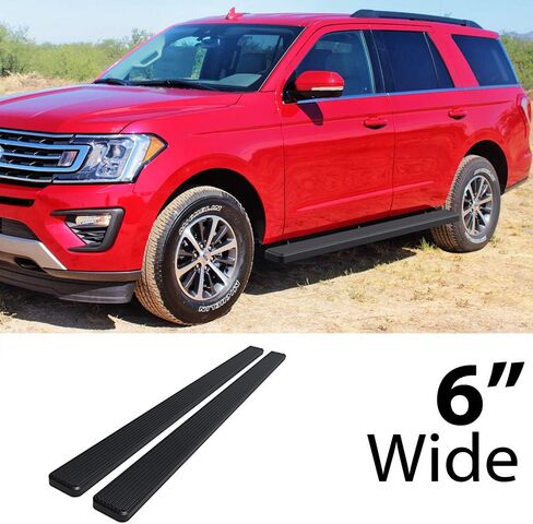 HD Ridez Stainless Steel Running Board Side Step 6" Black Compatible with Ford Expedition 2018-2025 (Exclude Max Model) (Side Steps Side Bars) in Saudi Arabia