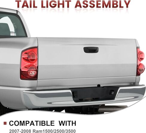 Tail Lights Assembly Compatible with 2007 2008 Dodge Ram 1500 2500 3500, Rear Light Taillights Replacement # 55277303AC 55277302AC in Kuwait