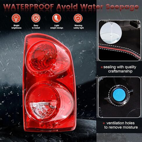 Tail Lights Assembly Compatible with 2007 2008 Dodge Ram 1500 2500 3500, Rear Light Taillights Replacement # 55277303AC 55277302AC in Kuwait