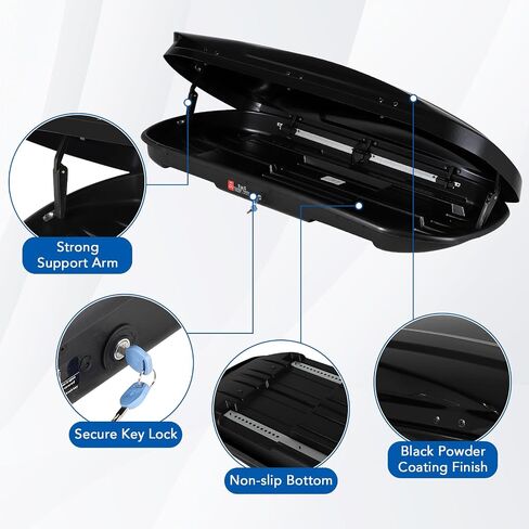 Garvee Heavy Duty Hard Shell Roof Top Cargo Carrier - 69(L) x33(W) x11(H) Waterproof Lockable Storage Box Capacity 165 Lbs 17 Cu Ft - Tool-Free Install- Fits SUV, Truck, Van (17 Cubic Ft) in Saudi Arabia