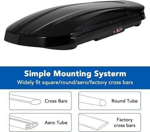 Garvee Heavy Duty Hard Shell Roof Top Cargo Carrier - 69(L) x33(W) x11(H) Waterproof Lockable Storage Box Capacity 165 Lbs 17 Cu Ft - Tool-Free Install- Fits SUV, Truck, Van (17 Cubic Ft) in Saudi Arabia