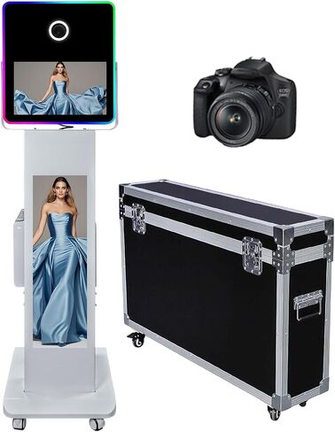 LCD Camera Photo كشك مع 15.6 "مرآة اللمس شاشة التحكم مرآة صورة مرآة صورة شخصية Selfie Station Shell Stand DIY Machine مع ضوء RGB (كشك الصور+طابعة مصغرة) in Kuwait