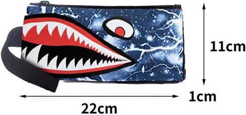 Kids Backpack Shark Bookbags Boys Schoolbag Laptop Backpack With USB Lightweight Water Resistant White lightning in Saudi Arabia