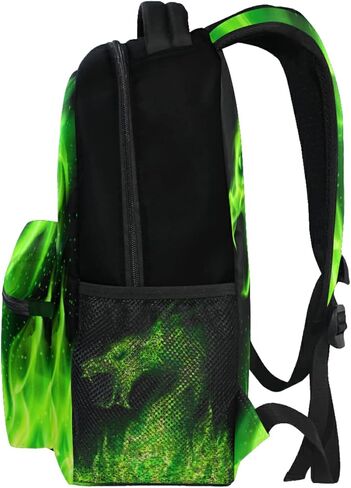 Wamika Dragon Backpack for Boys Girls Cool Green Fire Dinosaur Kids Backpacks Ages 6-14 Dino Animal Children Primary Elementary Middle School Bookbag Daypack Teens Bag in Saudi Arabia