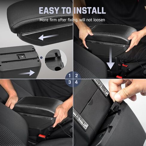 Car Armrest Box for Chevrolet Chevy Spark 2016-2022 Accessories Center Console Cup Holder Leather Double-Layer Storage Box with 7 USB Ports (Spark 2016-2022, 7USB Black Thread) in Saudi Arabia